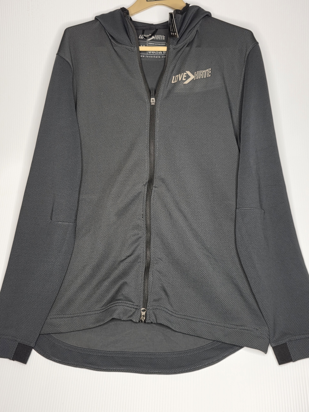 NWT Love > Hate Athletic Gorpcore Breathable  Zip-Up Gym Hoodie M Active Wear